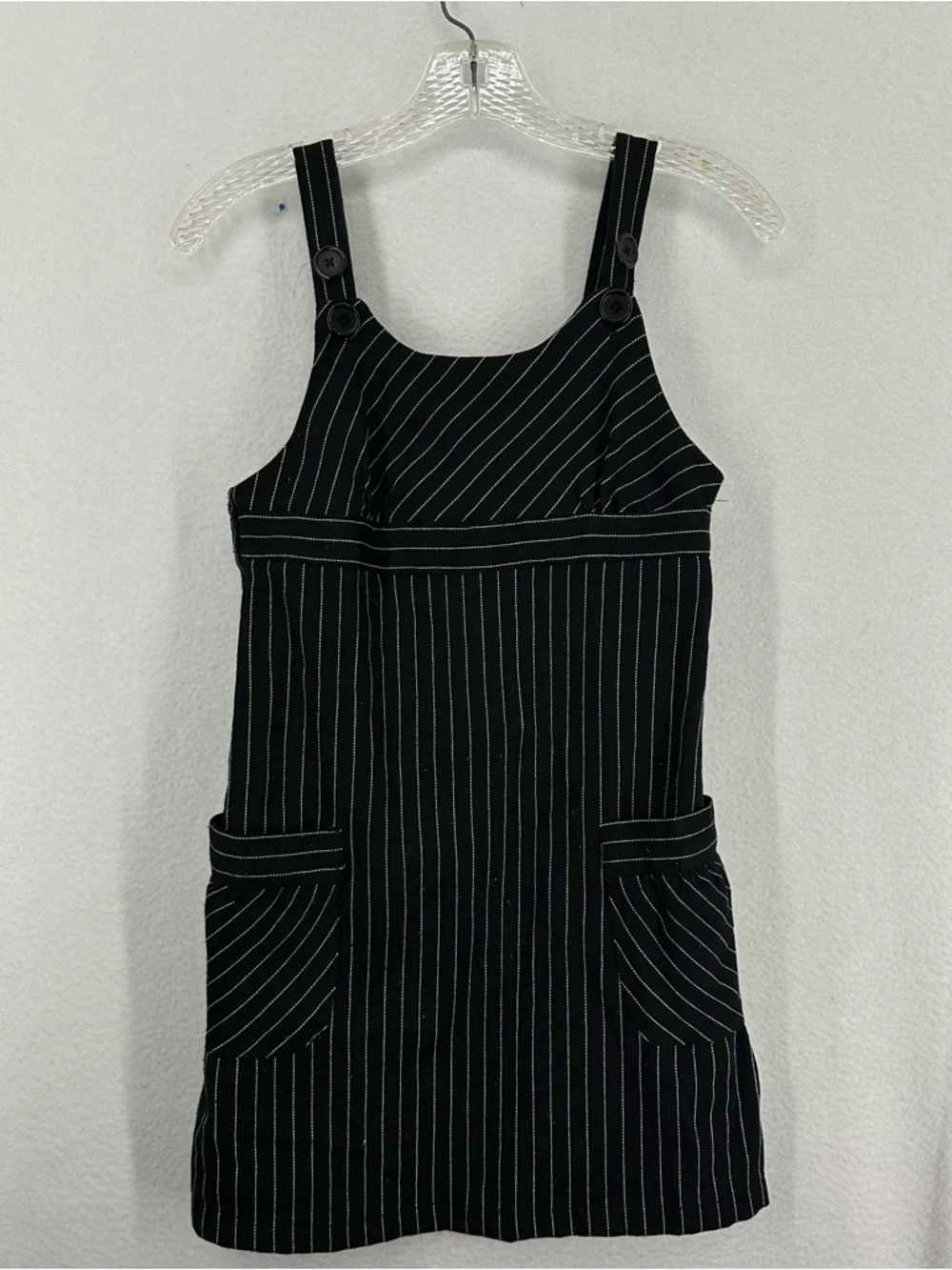 Cherokee Overall Dress Striped Girls Medium Black‎